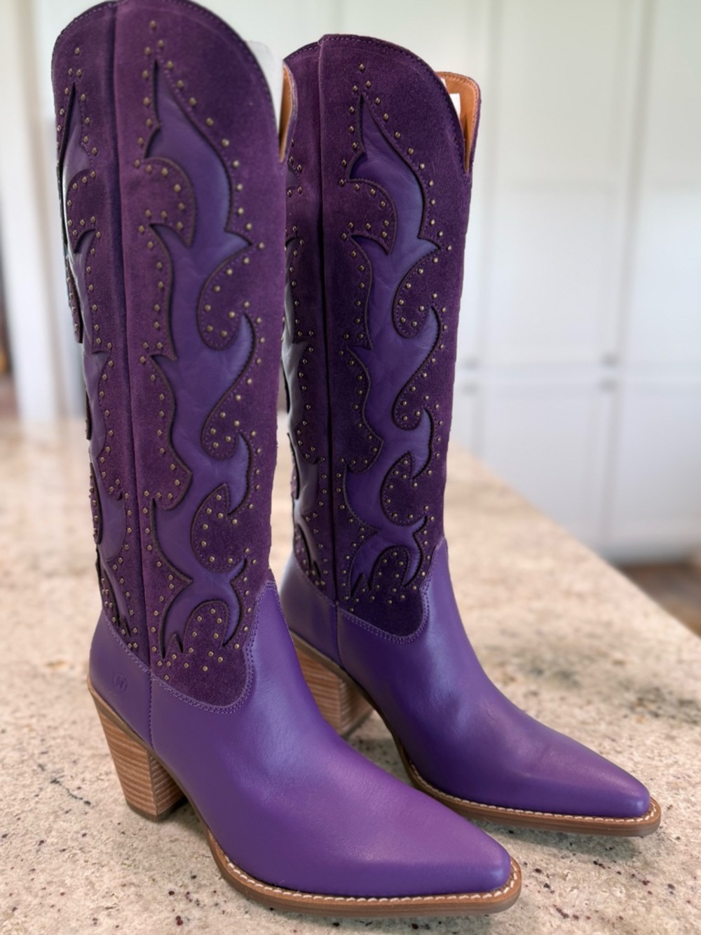 Dingo Gorgeous Purple Suede & Leather Western Cowboy Boots "NEW" - Picture 5 of 15